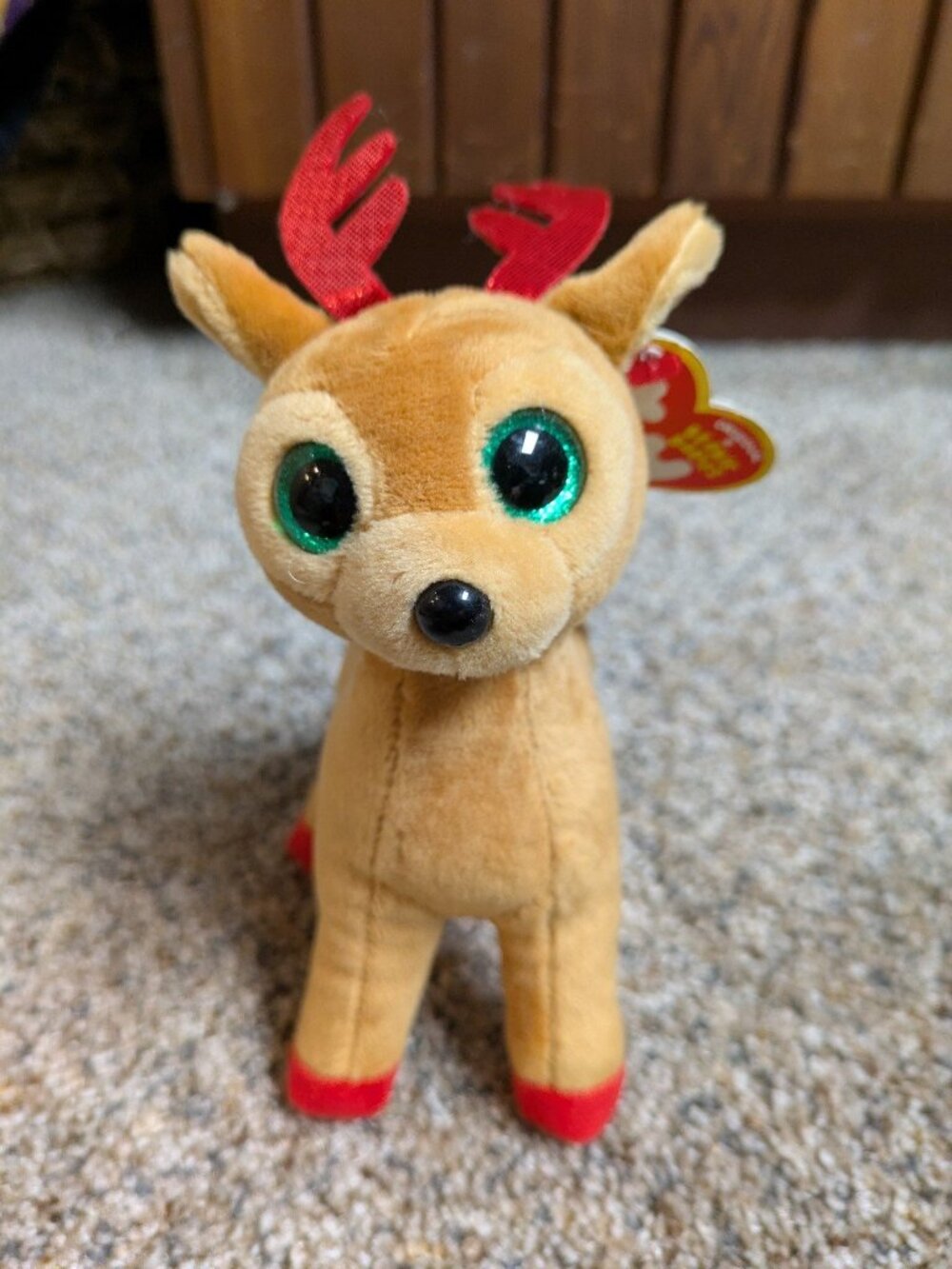 TY Tinsel Christmas Holiday Reindeer Plush